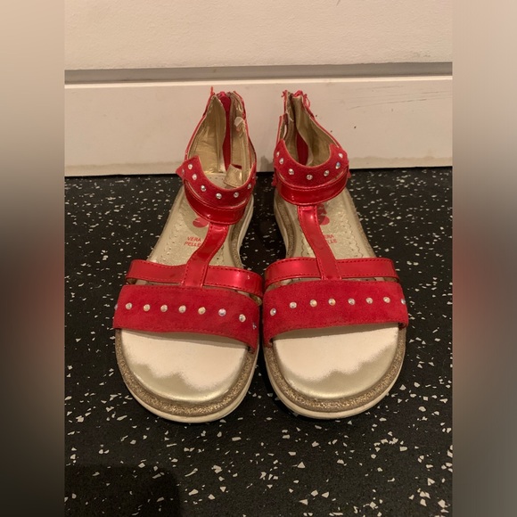 Asso girls red sandals size US 3 kids dress shoes red - Picture 1 of 4